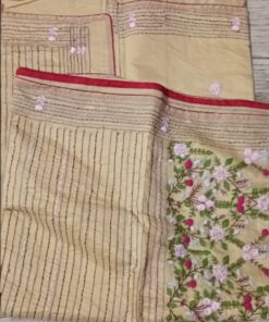 Cream Color Fancy Lambani Saree with Mirror Work