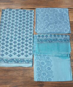 Rajasthani Block Print Cotton Suit Piece with Cotton dupatta