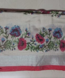 Alternative view of Linen Fabric Digital Printed Saree