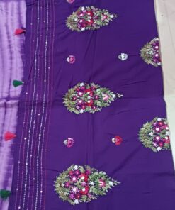 Mul Cotton Saree with Hand Stitch Work