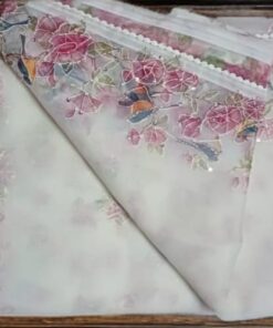 Beautiful Organza Kantha Stitch Saree