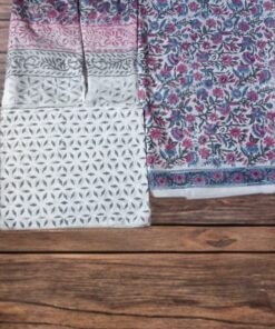Alternative view of Rajasthani Block Print Cotton Suit Piece with Cotton dupatta