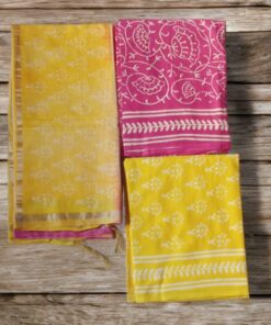 Alternative view of Rajasthani Block Print Cotton Suit fabric with Chanderi dupatta